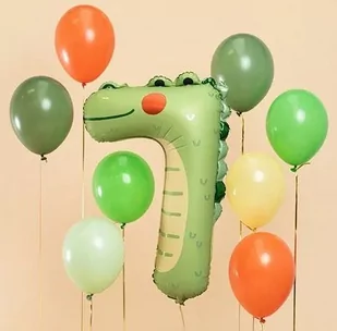 Balon foliowy urodzinowy cyfra "7" - Krokodyl 49x73 cm - Kołdry i poduszki dla dzieci - miniaturka - grafika 1