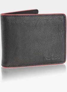 Pierre Cardin, Portfel skórzany męski, Tumble 88061, czarny/czerwony - Portfele - miniaturka - grafika 1