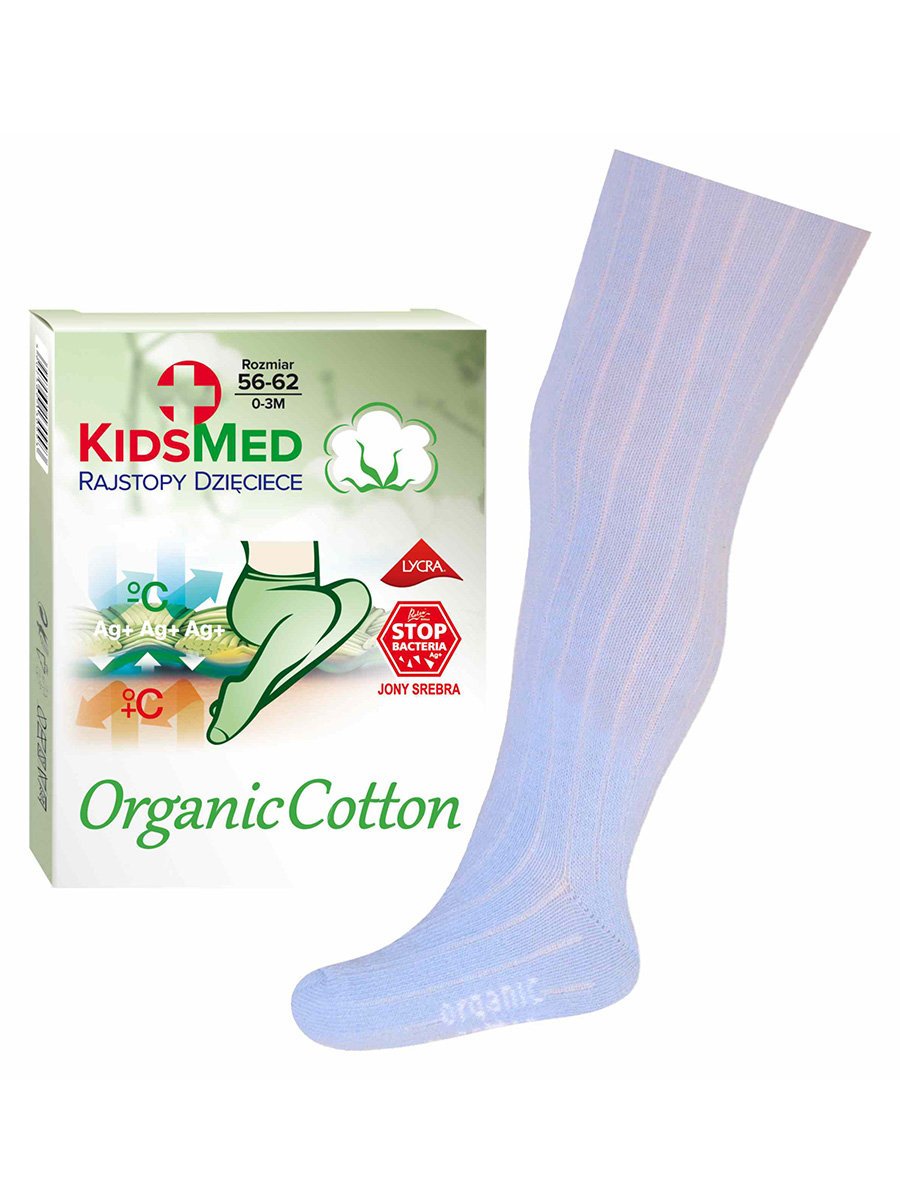 Dziecięce rajstopki z bawełny organicznej niebieskie Milusie r.56/62