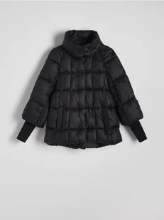 Reserved - Pikowana kurtka z wysoką stójką - czarny - Moda i Uroda OUTLET - miniaturka - grafika 1
