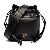 Plecaki worki - Pinko Skórzany worek SECCHIELLO MINI - miniaturka - grafika 1