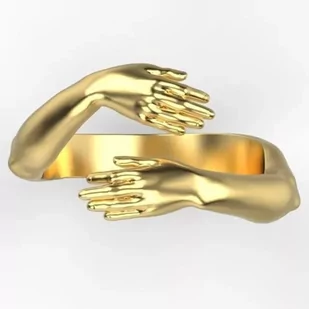 Pierścionek Srebrny 925 Prezent Miłość Dłonie - Pierścionki - miniaturka - grafika 1