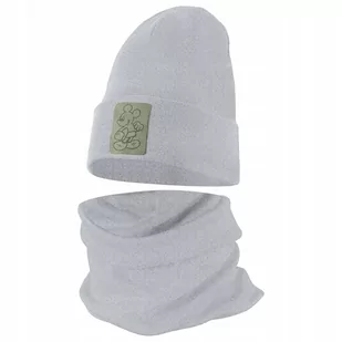 Czapeczka Wiosenna Jesienna Czapka + Komin Komplet Dla Dzieci 48-50 Szara - Czapki damskie - miniaturka - grafika 1