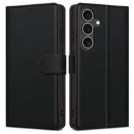 Etui i futerały do telefonów - Etui TECH-PROTECT Wallet RS do Samsung Galaxy S25 Czarno-czerwony - miniaturka - grafika 1