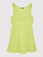 Sukienki i spódniczki dla dziewczynek - United Colors Of Benetton Sukienka letnia 3HCGCV005 Żółty Regular Fit - miniaturka - grafika 1