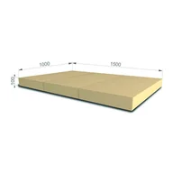 Maty do ćwiczeń - Małpiszon, Materac gimnastyczny 150x100x10 3-częściowy beżowy - miniaturka - grafika 1