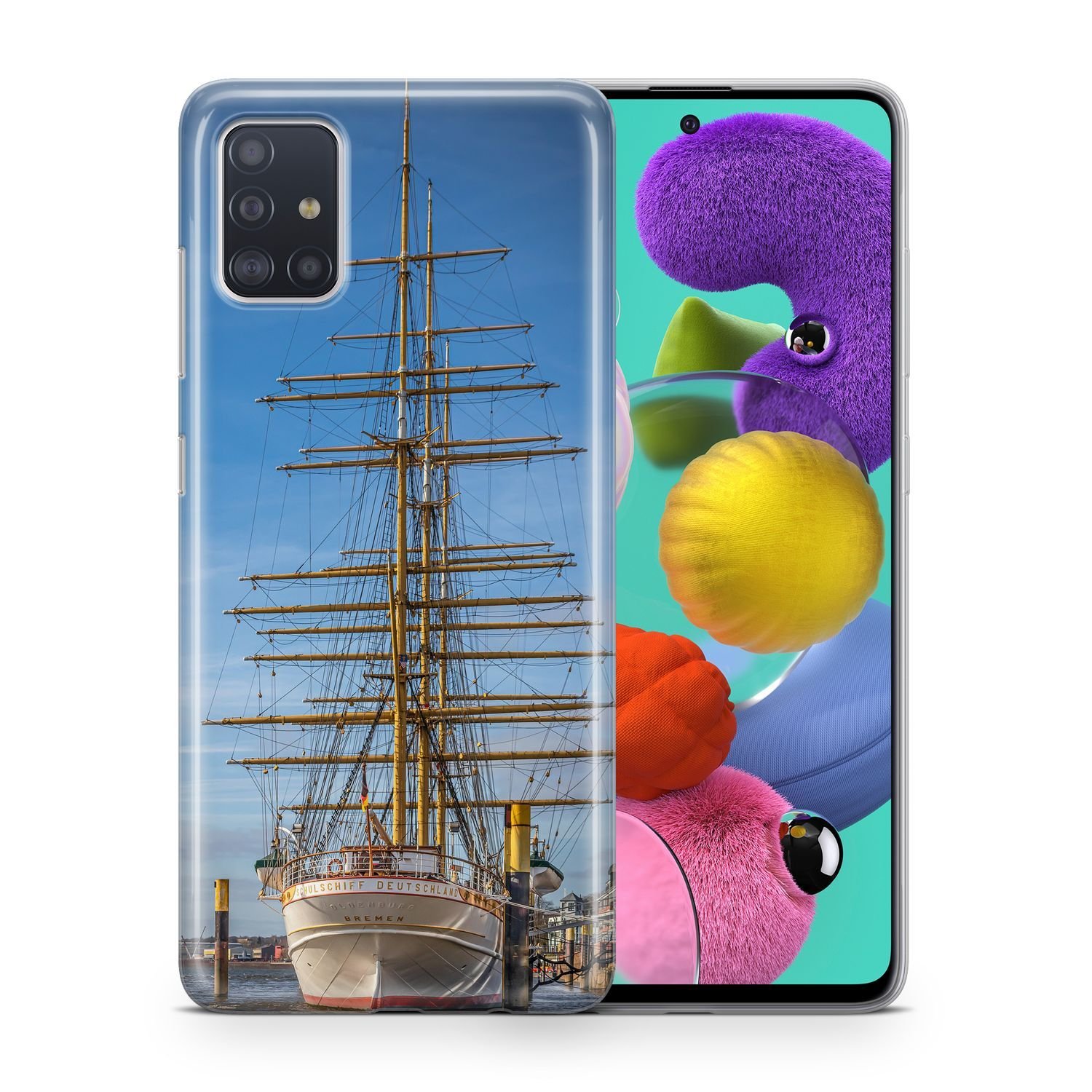 Etui na telefon komórkowy Pokrowiec ochronny na Samsung Galaxy A70 Etui Pokrowiec Torba Zderzak Etui TPU, Model: Samsung Galaxy A70, Wybierz wzór: Żaglówka