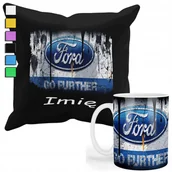 Gadżety dla niej i dla niego - ZESTAW KUBEK + POSZEWKA Z NADRUKIEM-DLA FANA PREZENT SAMOCHODY FO-RD +IMIĘ - miniaturka - grafika 1