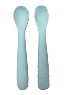 B-Łyżeczki silikonowe 2 szt. Blue mint - Sztućce dla dzieci - miniaturka - grafika 1
