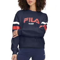 Bluzy damskie - Bluza damska turystyczna Fila Latur Graphic Crew Sweat granatowa - miniaturka - grafika 1