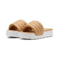 Klapki i japonki damskie - Damskie Klapki PUMA KARMEN SLIDE PUFFY WNS 39539910 – Beżowy - miniaturka - grafika 1