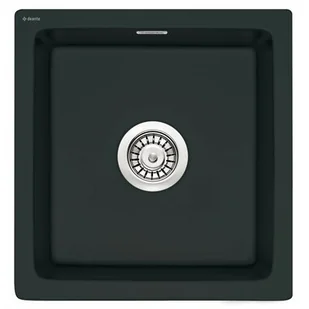 Deante Zlewozmywak 45x47,8 cm ceramiczny 1-komora bez ociekacza, czarny matowy ZCB N103 - Zlewozmywaki - miniaturka - grafika 1