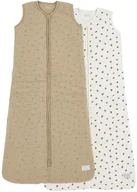 Rożki i beciki - Meyco Baby Mini Panther, 2-częściowy Śpiwór (z podszewką, wykonany w 100% z miękkiej, tkanej bawełny, bardzo długi zamek błyskawiczny, bezpieczne dopasowanie, rozmiar: 90 cm), Offwhite/Sand - miniaturka - grafika 1