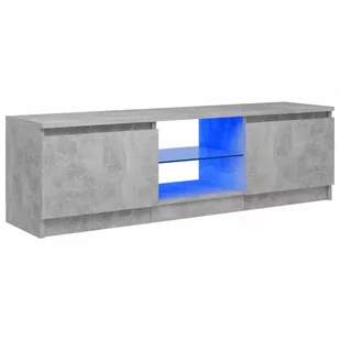 vidaXL Szafka pod TV, z oświetleniem LED, szara, 120 x 30 x 35,5 cm - Szafki RTV - miniaturka - grafika 1