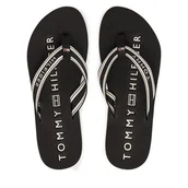Klapki i japonki damskie - Japonki Tommy Hilfiger Th Webbing Summer Sandal FW0FW09193 Czarny - miniaturka - grafika 1