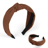 Ozdoby do włosów - OPASKA DO WŁOSÓW DAMSKA ŚLICZNA RETRO PIN UP SUPEŁ WĘZEŁ TURBAN BOWKNOT - OPA-38G-BRA - miniaturka - grafika 1