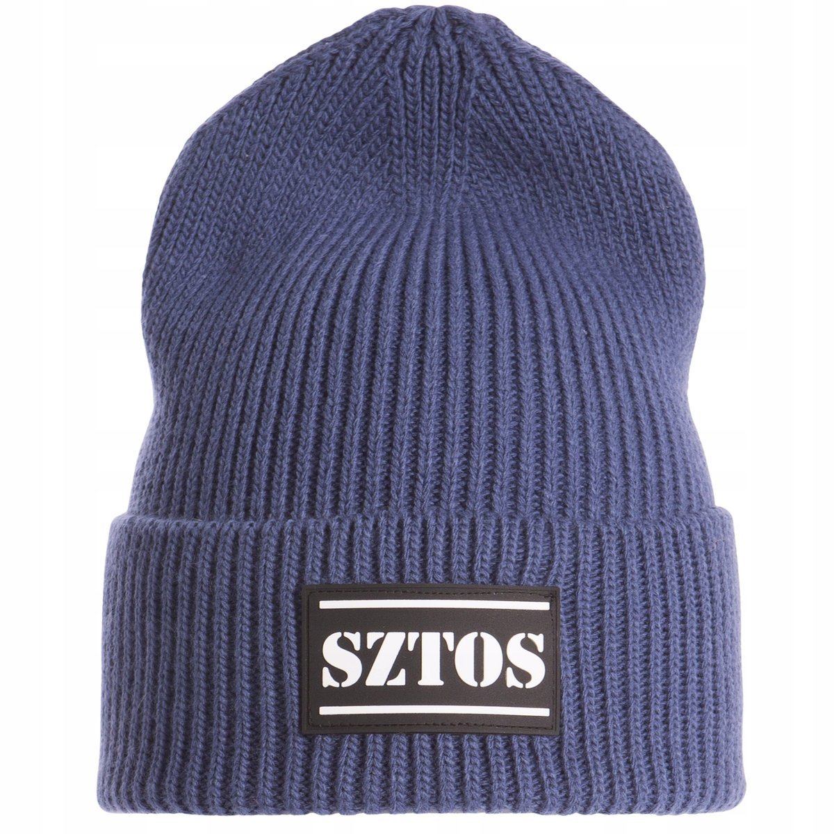 Czapka Zimowa Sztos Damska Beanie Smerfetka Niebieska Jeansowa Jeans Kolor