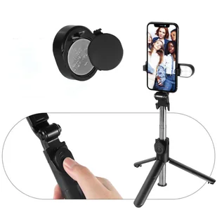 Uchwyt Alogy Bezprzewodowy Selfie Stick Bluetooth składany Tripod Mini statyw do telefonuZ lampką LED - Selfie stick - miniaturka - grafika 16