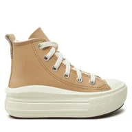 Buty dla dziewczynek - Trampki Converse Chuck Taylor All Star Move Platform Leather A09262C Beżowy - miniaturka - grafika 1