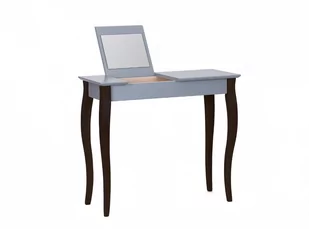 Toaletka LILLO z Lusterkiem - 85x35cm Czarne Nogi / Ciemnoszara - Toaletki - miniaturka - grafika 1