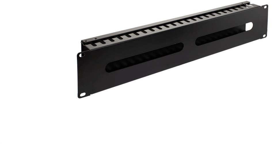 Digitus Organizator kabli do szafy RACK 19 cali 2U metalowy czarny zamykany NEKU 0001-00014-45438