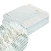 Narzuty - Szałwiowy Koc Bawełniany 200x220 LADY Narzuta Pled Na Łóżko - miniaturka - grafika 1