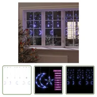 Oświetlenie świąteczne - Lampki choinkowe The Living Store gwiazda i księżyc zdalnie sterowane 138 LED niebieskie - miniaturka - grafika 1