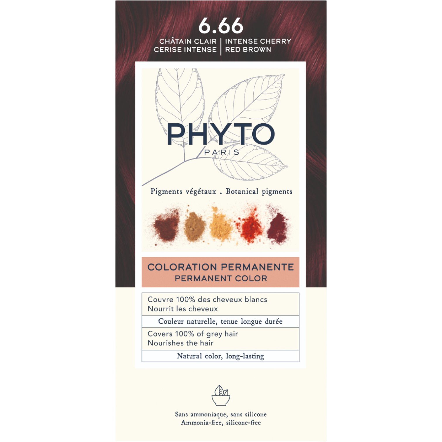 Phyto Color Farba do włosów 6.66, Intensywny Ciemny Miedziany Blond