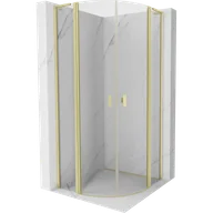 Kabiny prysznicowe - Mexen Mist L kabina prysznicowa półokrągła uchylna 90 x 90 cm, transparent, złota szczotkowana - 8A32L-090-090-55-00 - miniaturka - grafika 1