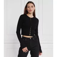 Swetry damskie - CALVIN KLEIN JEANS Kardigan | Slim Fit - miniaturka - grafika 1