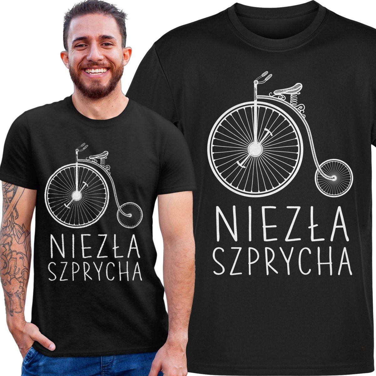 Koszulka męska Niezła szprycha Rower Śmieszne Dla Rowerzysty M