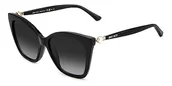 Okulary przeciwsłoneczne - Jimmy Choo RUA/G/S Okulary Przeciwsłoneczne Black Silver/Dark Grey Shaded 56/18/145 donna - miniaturka - grafika 1