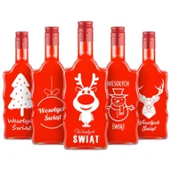Domowy wyrób alkoholu - Butelka Świąteczna Z Nadrukiem Fala 500Ml/ 0,5L + Zakrętka - miniaturka - grafika 1