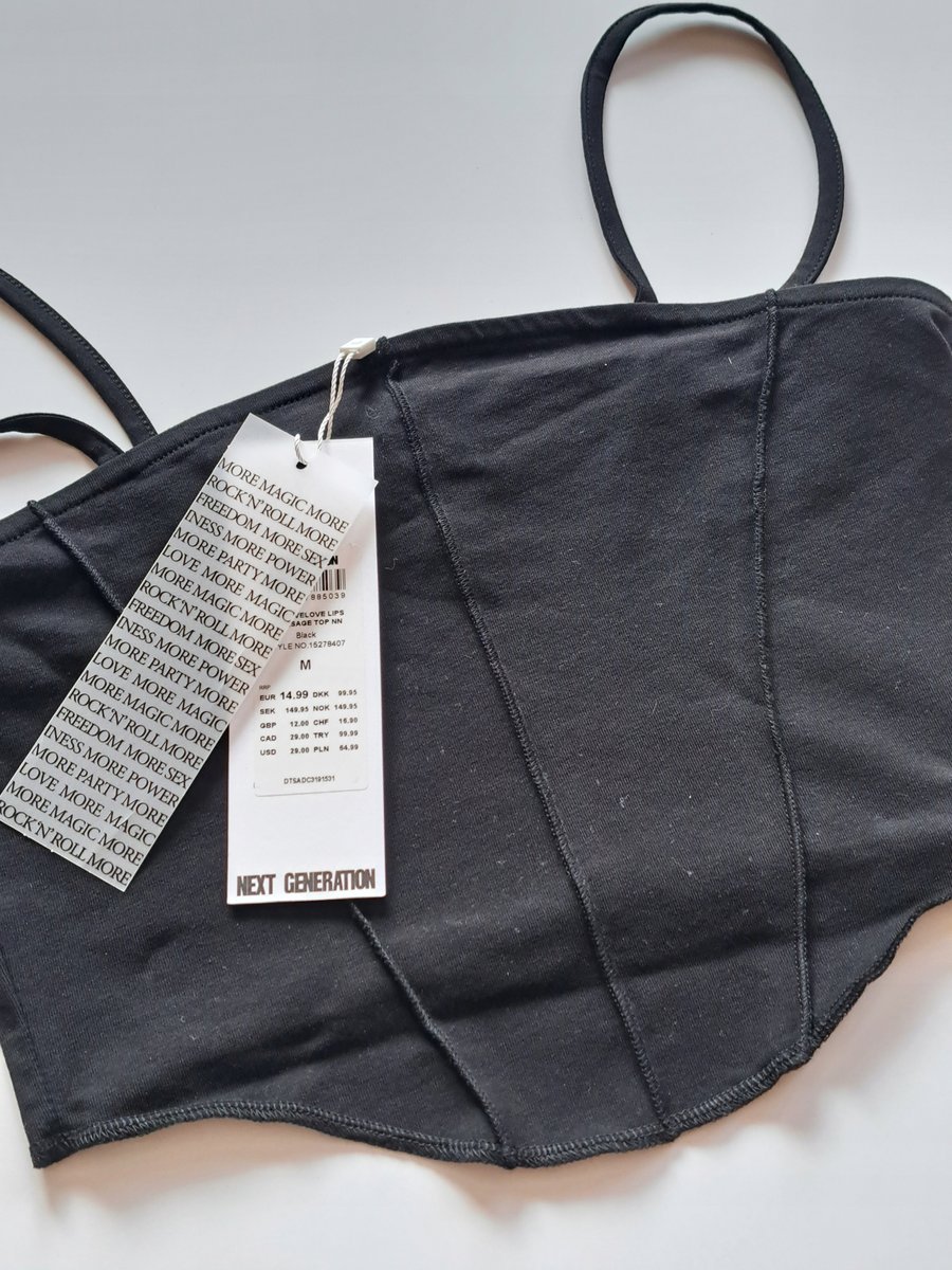 NEON&NYLON TOP DAMSKI R. M CZARNY CIENKIE RAMIĄCZKA