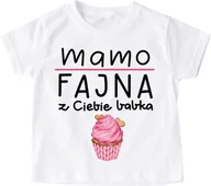 Koszulki dla dziewczynek - dziecięca koszulka MAMO FAJNA Z CIEBIE BABKA - miniaturka - grafika 1