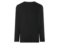 Koszulki męskie - esmara Men Koszulka męska z bawełną z długim rękawem (Czarny, S (44/46)) - miniaturka - grafika 1