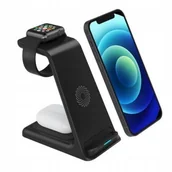 Ładowarki do telefonów - ŁADOWARKA INDUKCYJNA BIURKOWA 3W1 15W C200 - miniaturka - grafika 1