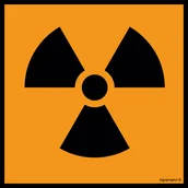 Systemy ekspozycyjne i znaki informacyjne - LA012 ZAGROŻENIE RADIOAKTYWNE, FN - FOLIA SAMOPRZYLEPNA; (100X100MM) - miniaturka - grafika 1