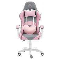 Fotele gamingowe - Fotel Gamingowy Hell's Chair Rainbow KIDS Pink- Gray Tkanina - miniaturka - grafika 1