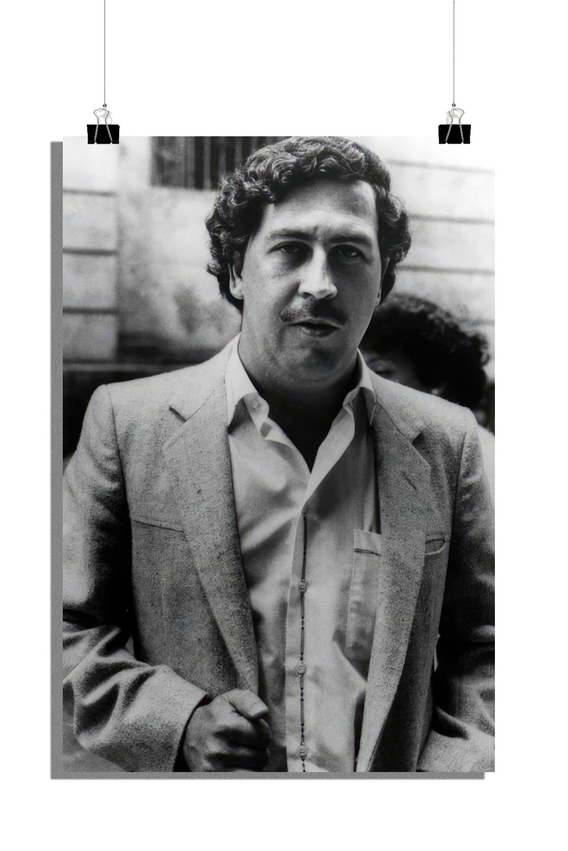 Plakat Pablo Escobar - czarno-biały plakat - kolumbijski plakat - plakat o narkotykowym lordzie - plakat kryminalny - 51x71cm - idealny do oprawienia w ramę