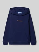 Swetry dla chłopców - Bluza z kapturem, wyhaftowanym logo i kieszenią kangurką - miniaturka - grafika 1