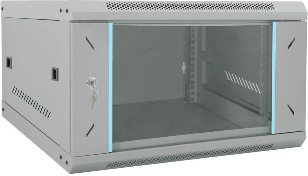 vidaXL Szafa sieciowa z przechowywaniem Szary 53 x 60 x 30 cm Stal