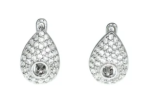 Rodowane srebrne kolczyki z cyrkoniami - Kolczyki - miniaturka - grafika 1