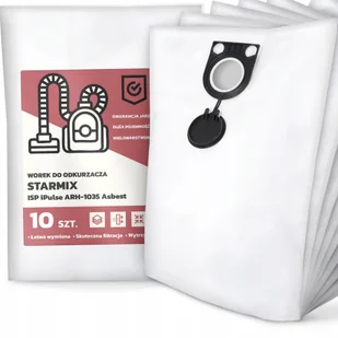 10x Worek do Odkurzacza Starmix Isp iPulse ARH-1035 Asbest Syntetyczny G9 - Worki do odkurzaczy - miniaturka - grafika 1