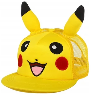 Czapka z daszkiem bejsbolówka Pikachu POKEMON uniwersalna z uszami USZY - Czapki damskie - miniaturka - grafika 1