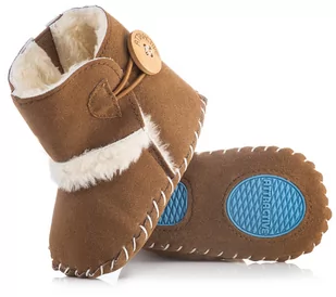 Brązowe kozaczki niemowlęce, niechodki r. 17/18 - Buty dla dziewczynek - miniaturka - grafika 1