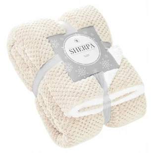 Koc 150 x 200 Mikrofibra Baranek Sherpa Kremowy - Koce - miniaturka - grafika 1