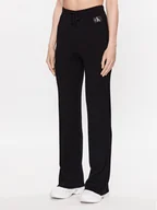 Spodnie sportowe damskie - Calvin Klein Jeans Spodnie dresowe J20J222114 Czarny Relaxed Fit - miniaturka - grafika 1