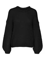 Swetry damskie - Bestseller A/S Damski sweter VMADA LS O-Neck GA NOOS, czarny, XS, Schwarz, XS - miniaturka - grafika 1