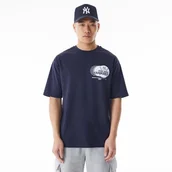 Koszulki męskie - Koszulka baseballowa oversize New York Yankees granatowa biała - miniaturka - grafika 1